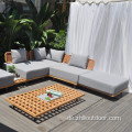 Gartenmöbel Seil Teak außen Sektional Sofa Set